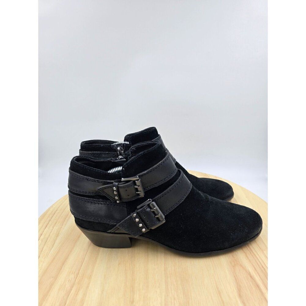 SAM EDELMAN Black  Suede Pippen Ankle Bootie Womens Size  6.5M